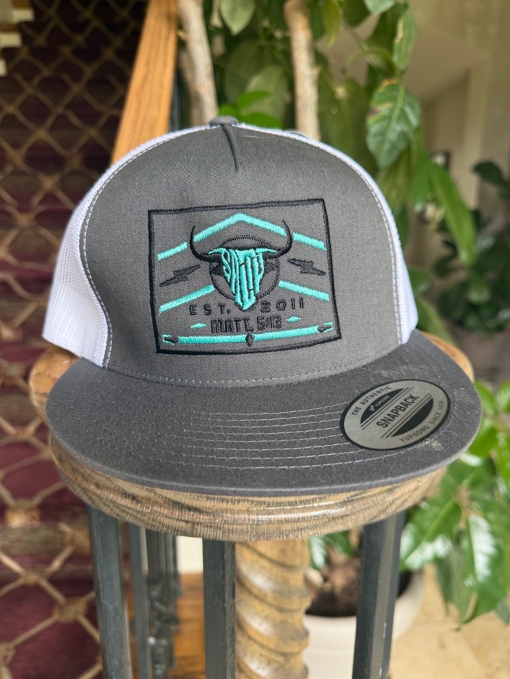 SALTY  RODEO The Classics NWT MENS HAT white, grey and blue bible verse